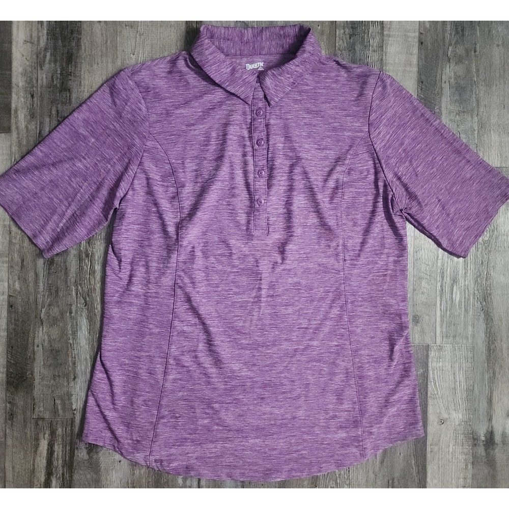 Duluth Trading Co Polo Shirt Womens Small Purple Armachillo Short Sleeve Top